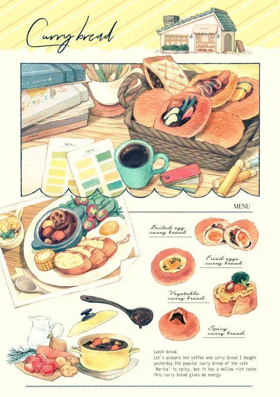插画 | 色彩明亮又少女的食物插画，看起来就很好吃~